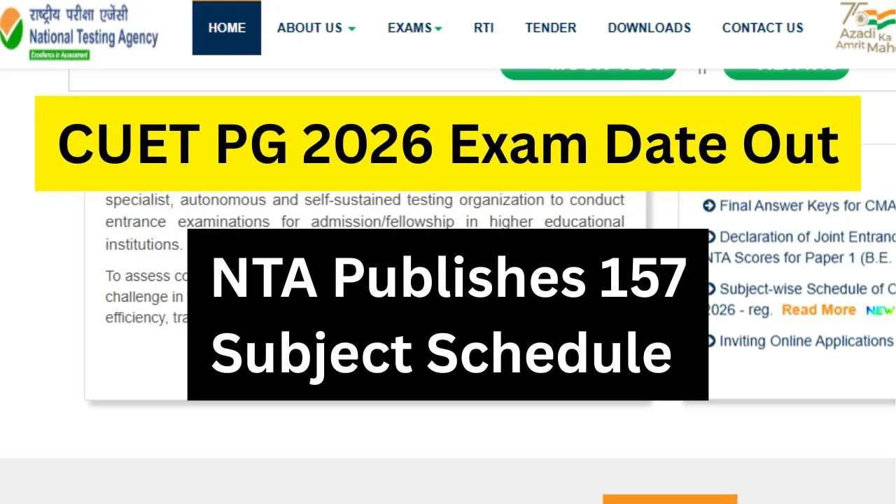 CUET PG 2026 Exam Date Out